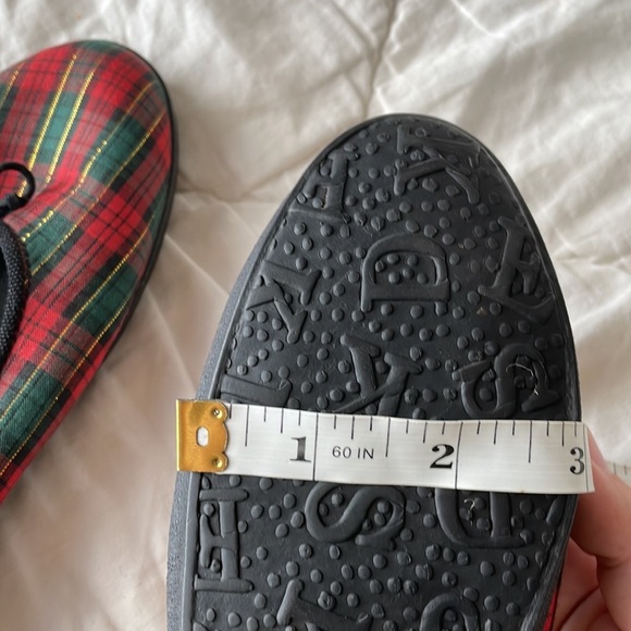Pair of Plaid Red, Green, and Gold Plaid Keds Flats - Picture 8 of 8